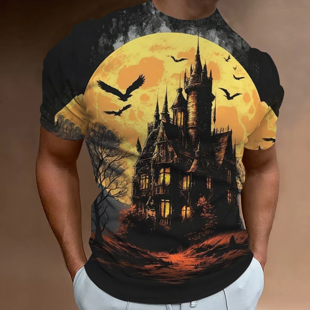 Halloween Pumpkin T-shirt 3D Printed Casual Harajuku Horror Top Tees Short Sleeve Round Neck Streetwear Sport Oversized Clothing