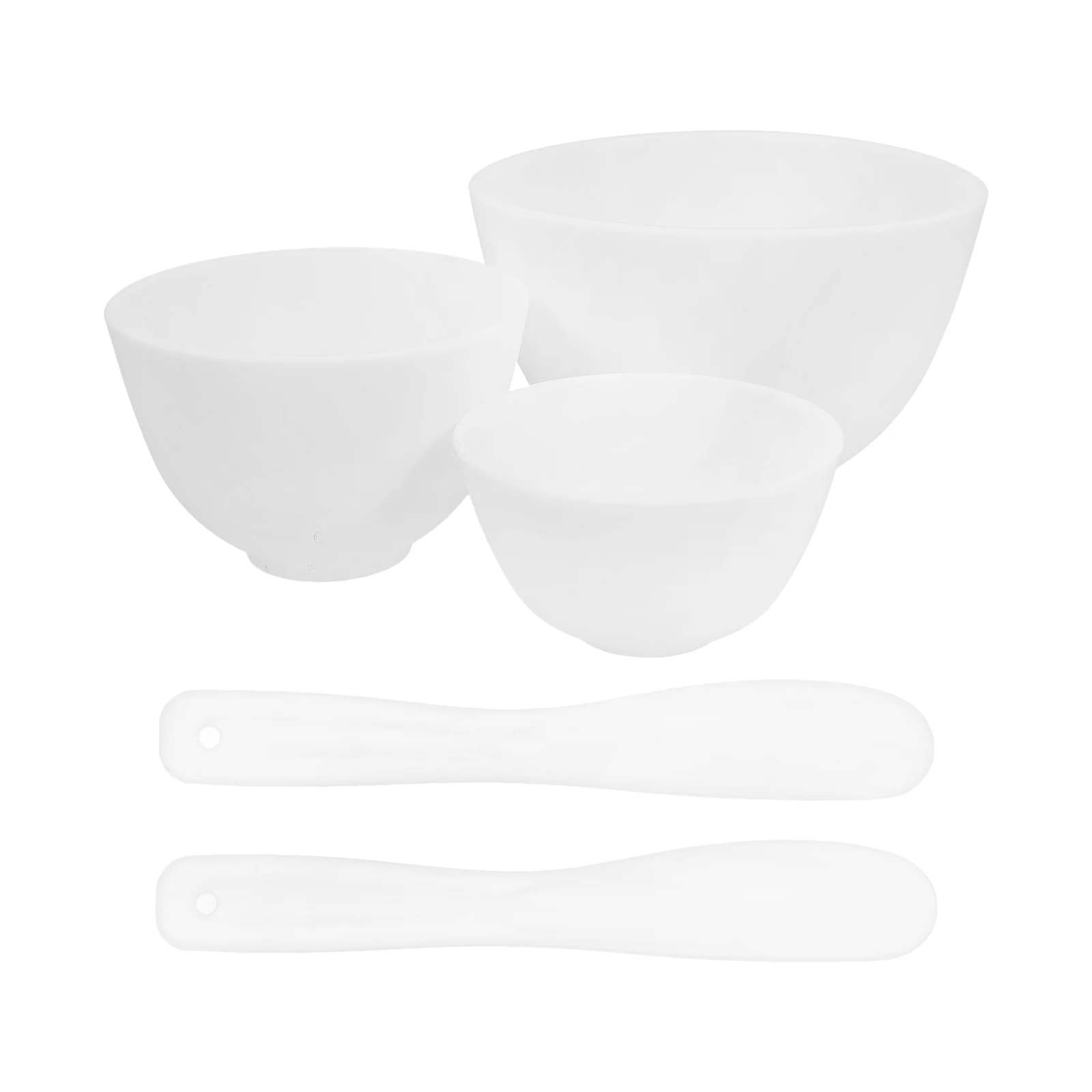 

1 set Silicone Mask Mixing Bowl Set for Women Facial Beauty Salon Supplies DIY Hair Oil Accessories White Color