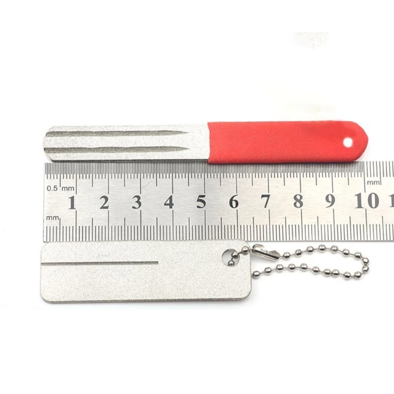 Fishing Hooks Sharpener Keychain Dual Grit Diamond Fishing Knife Grinding Tools