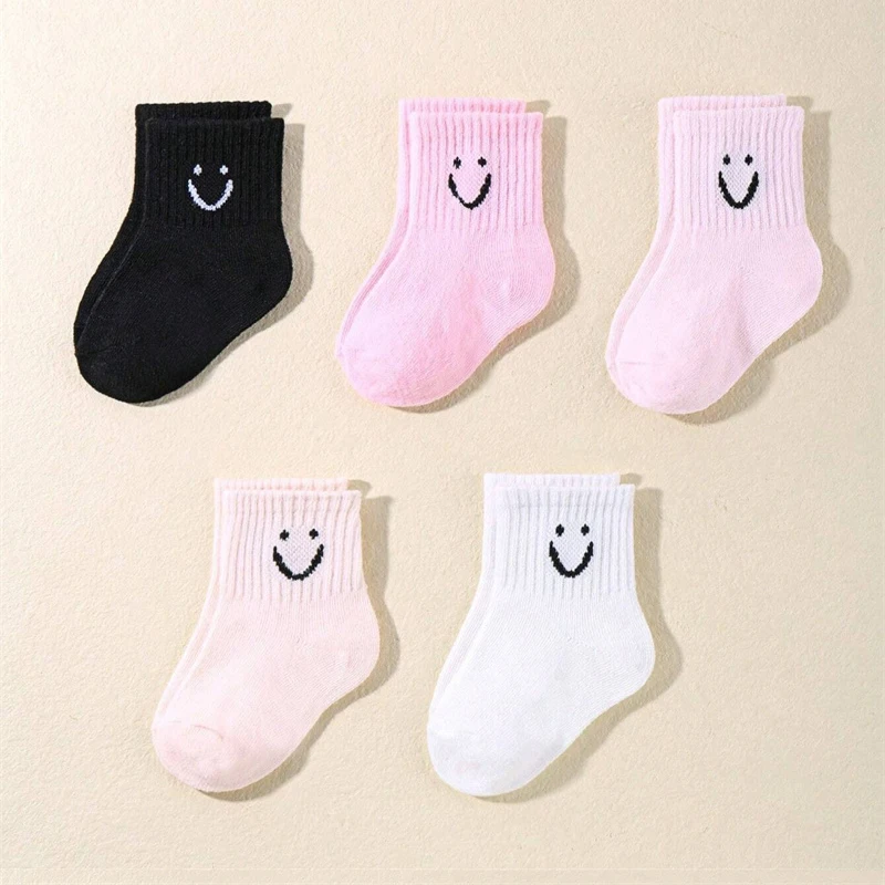 10 Paar Kindersocken-Set - Zufälliges Smiley-Muster Bonbonfarbene Freizeitsocken für Jungen & Mädchen Geeignet für Alle Jahreszeiten – Detail 5