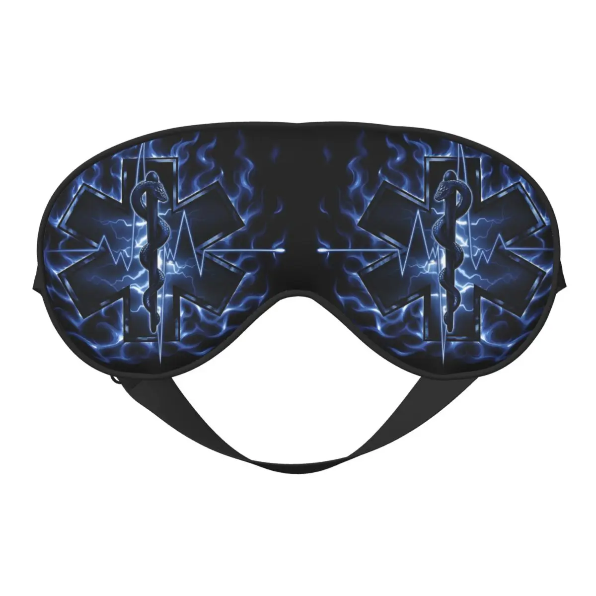 Benutzerdefinierte Star Of Life Soft Travel Augenmasken Doppelseitige Augenbinde Kreative EMT Gesundheitswesen Sanitäter Logo Blockieren Augenklappe
