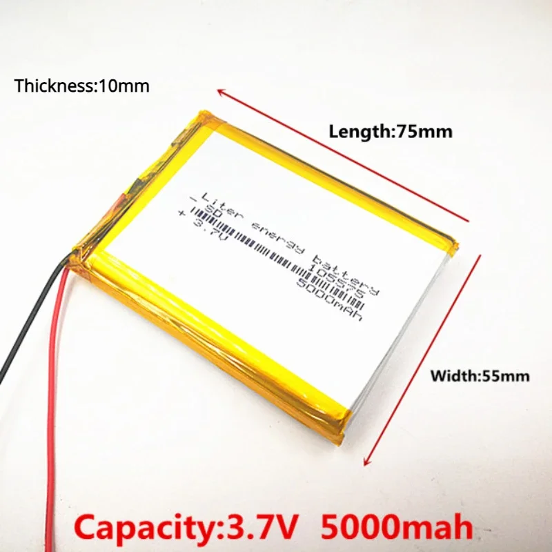 1-8pcs 3.7V 5000mah Lithium Polymer Battery