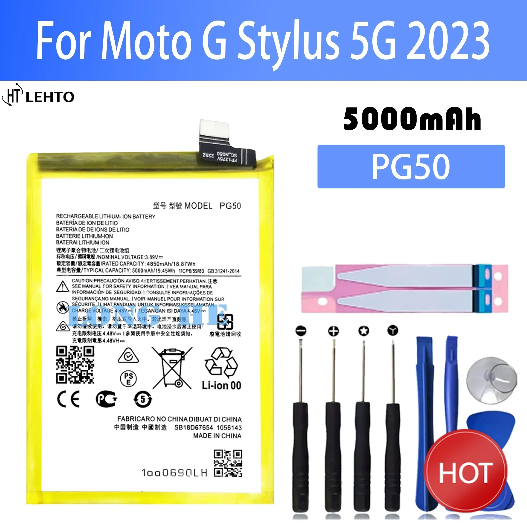 

2025 YEAR100% New Original Battery PG50 For Motorola G Stylus 5G 2023 Battery + Free Tools