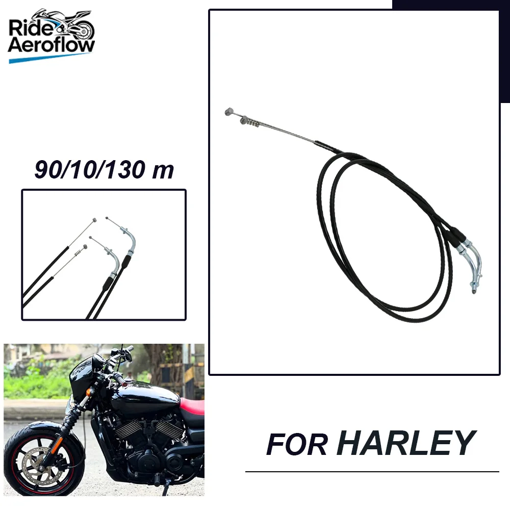 

Black Motorcycle Lengthened Throttle Cable comp For Harley Sportster Iron XL 883 1200 Dyna Softail Fat Boy Heritage Road King