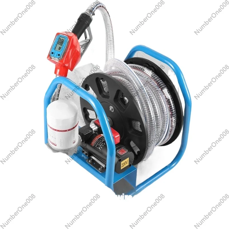 12V 24V 220V Electric Diesel Oil Pump Portable with Metering Refueling Gun for Small Oil Transfer
