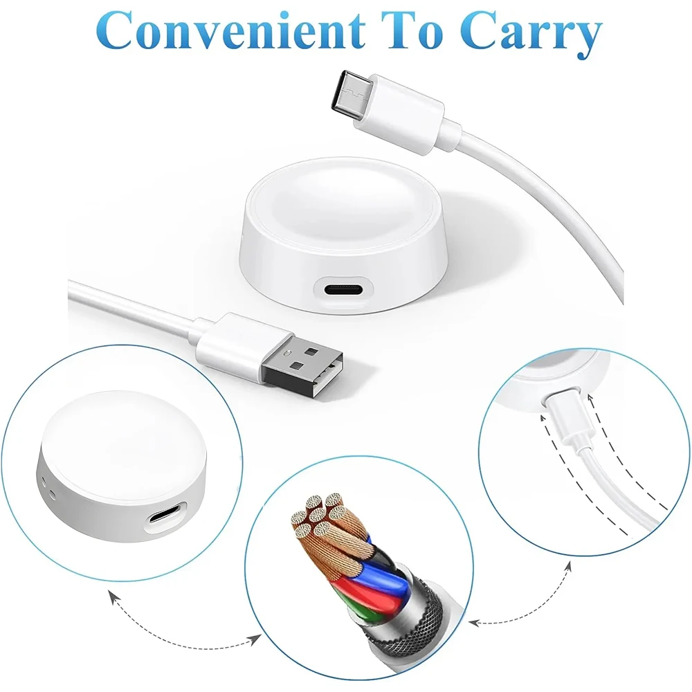 Nouveau chargeur magnétique sans fil Portable pour Samsung Watch 7 chargeur Type C Port Dock charge pour Galaxy Watch 7 6 5 4 3 chargeur