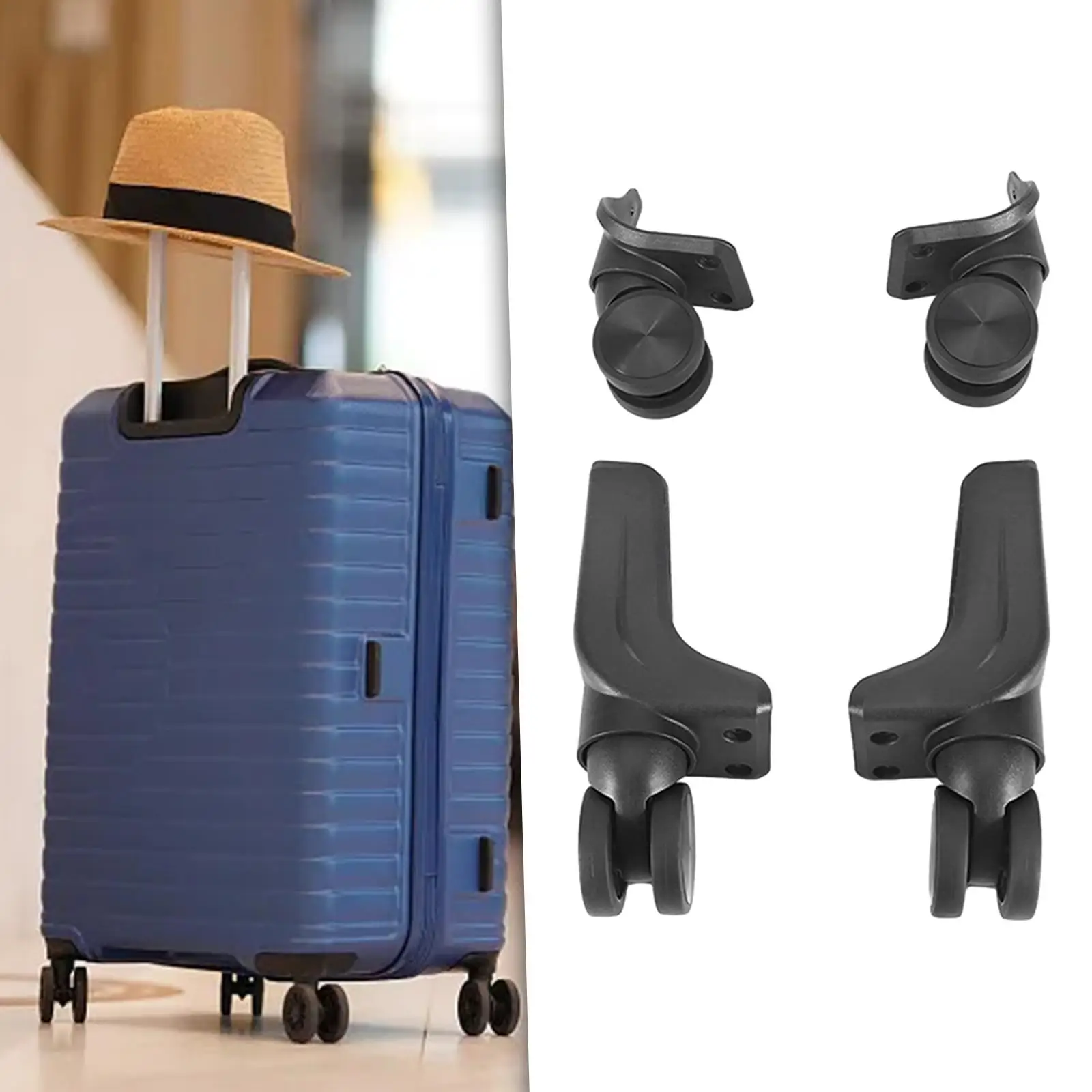 4 Pieces Replacement Luggage Suitcase Wheels Easy Installation Luggage Accessories Flexible Luggage Wheels Swivel Caster Wheels