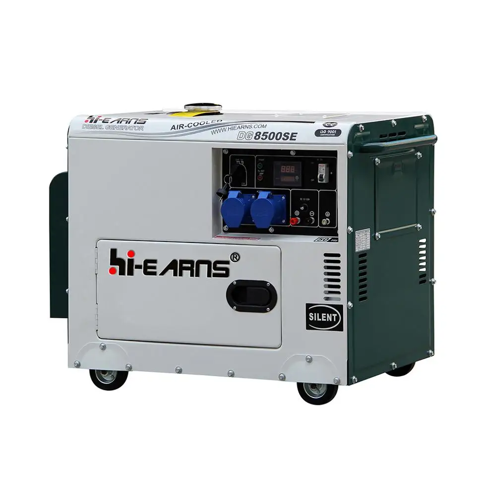 Portable silent 6.5KVA electric 192 engine die·sel generator  for emergency power single phase family using