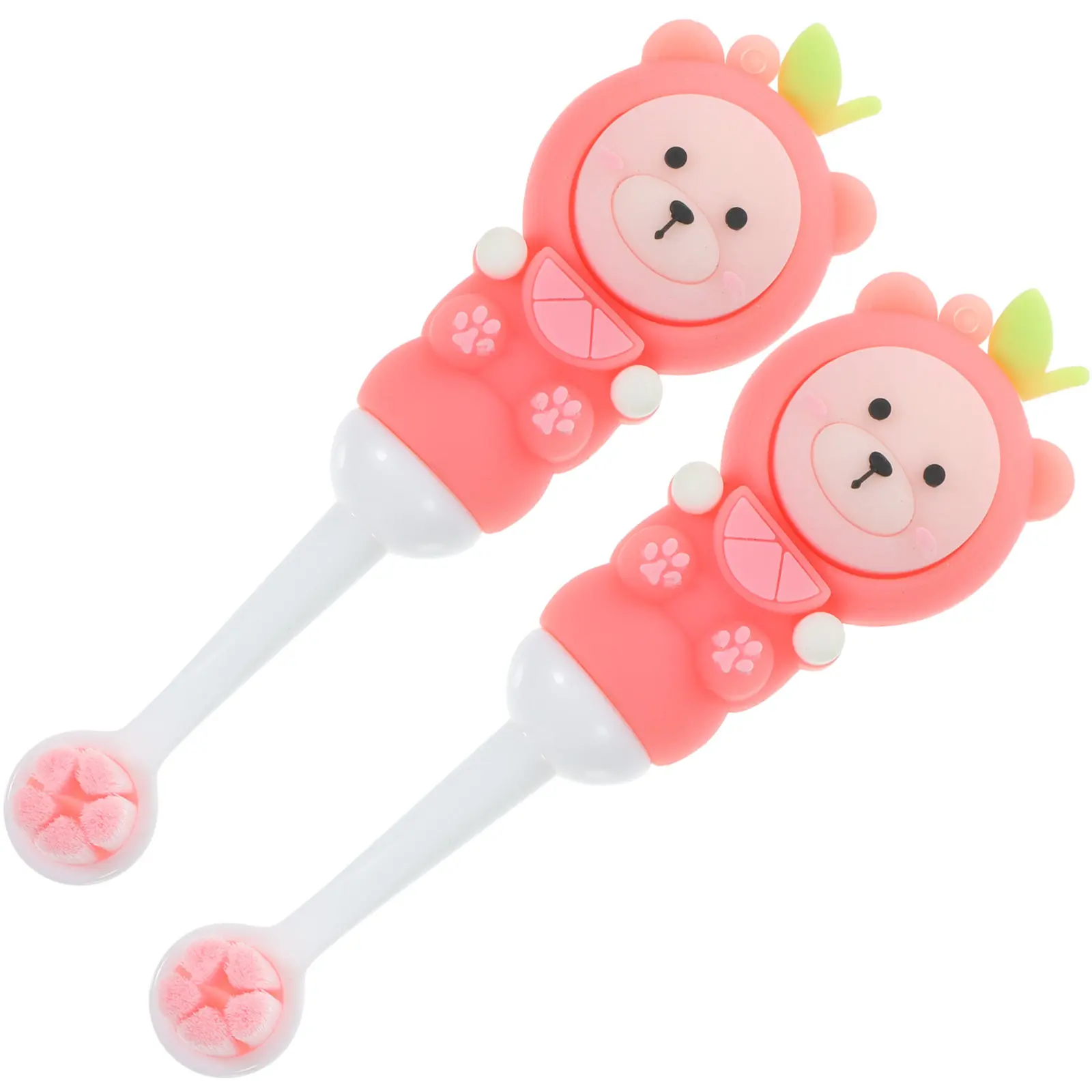 

2Pcs Kids Toothbrush Soft Bristle Cute Bear Shape Toddler Toothbrush Effective Teeth Cleaning Children Oral Care Accessories