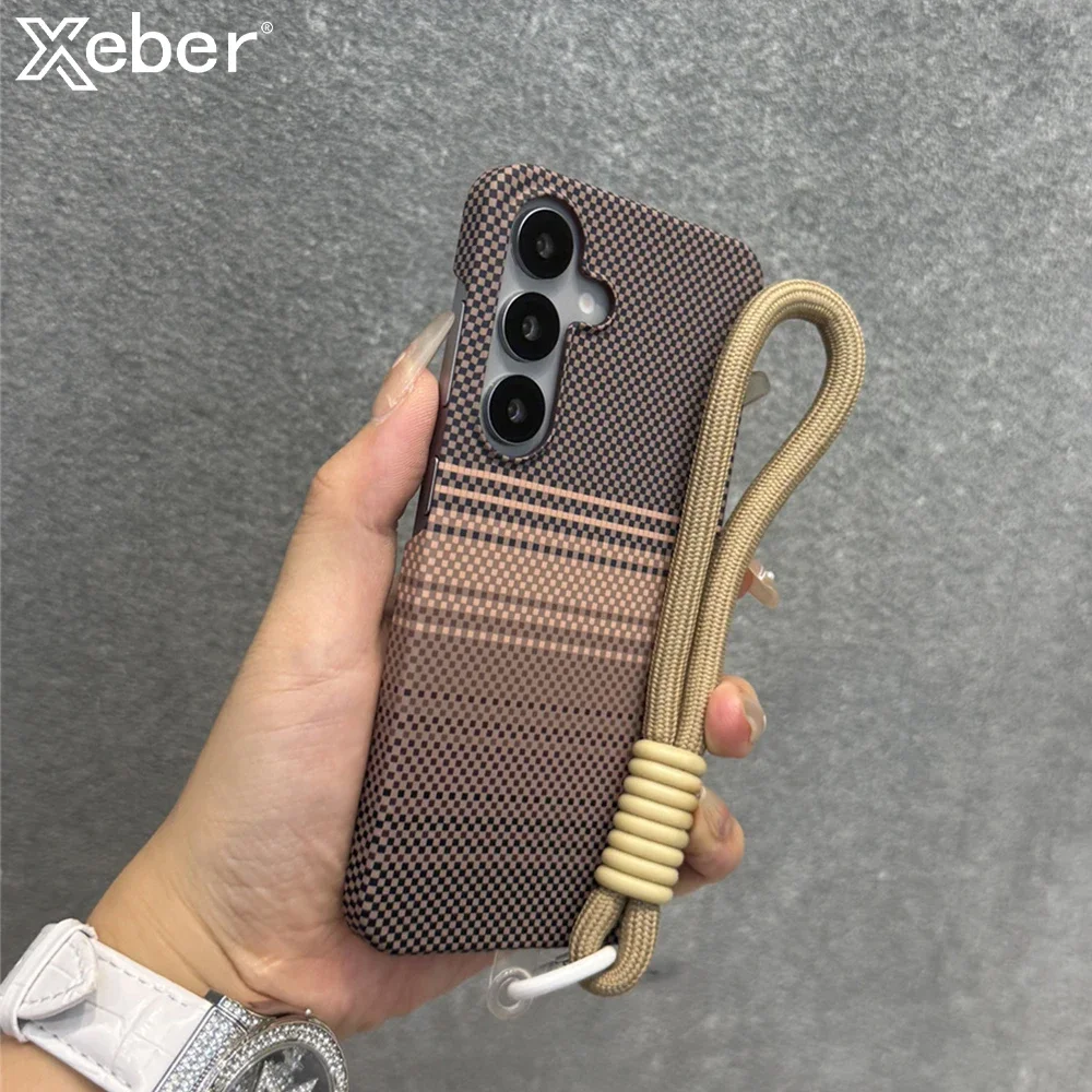 

Подходит для Samsung S24 Plus S25, ультратонкая крышка для беспроводной зарядки ПК, роскошная ручная веревка для защитной крышки Magsafe