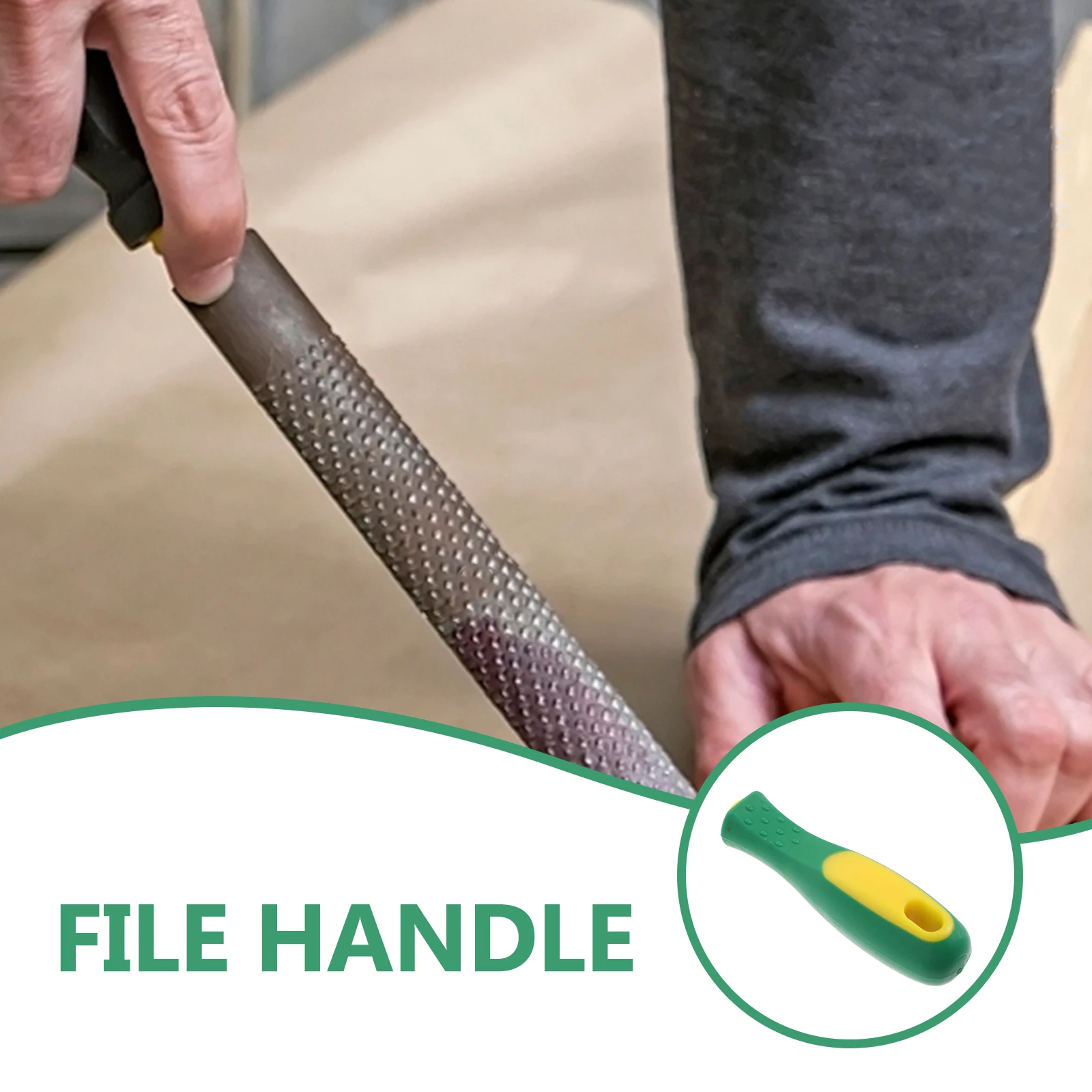 

4pcs Handle File Grip Replacement Half Round Comfortable Non Slip Woodworking Tools Replacement File Handle Practical