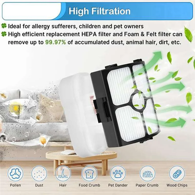 Keol-kit de acessórios de filtro e escova de rolo forshark hz3002/hz3000 xffkhz3000 xhfhz3000 stratos vara com fio ultraleve