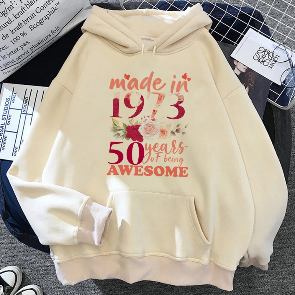 50 Years Birthday hoodies women japanese graphic sweater female 90s clothing