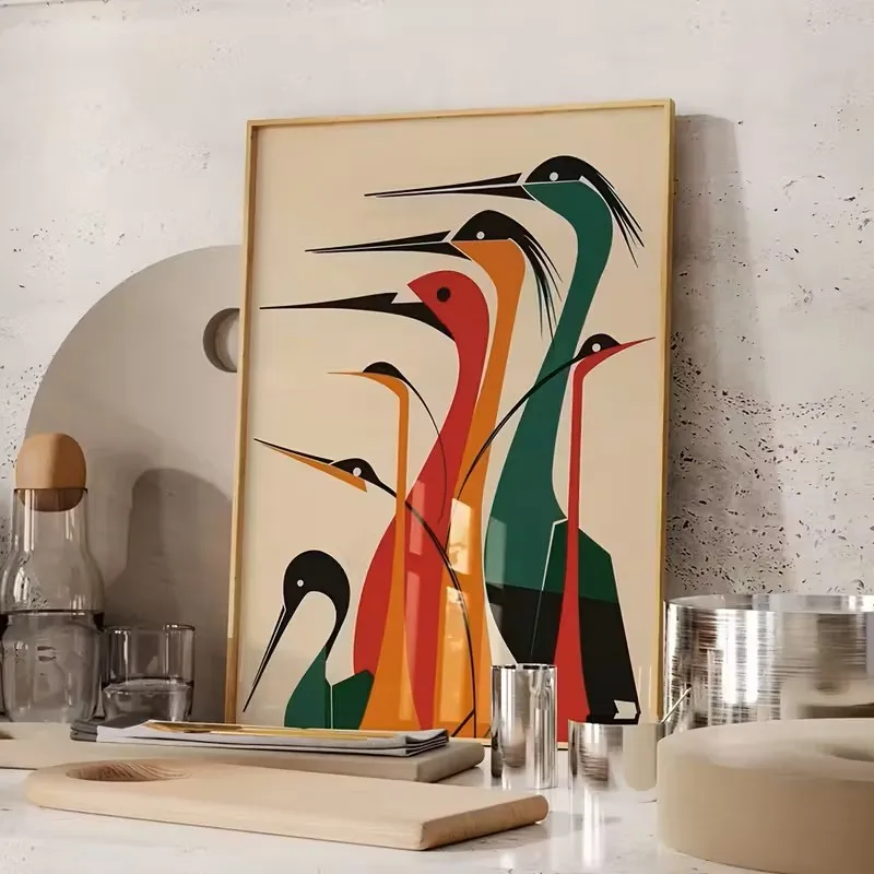 Abstract Bird Canvas Art Printed Materials in A Simple Style Suitable for Wall Decoration in Living