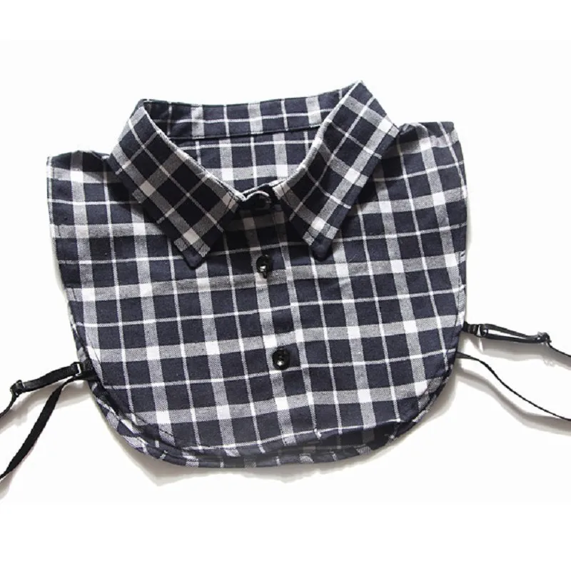 

Classic Plaid Dot Detachable False Collar Blouse Red All-Matching Unisex Adult Neckwear Accessory Shirt
