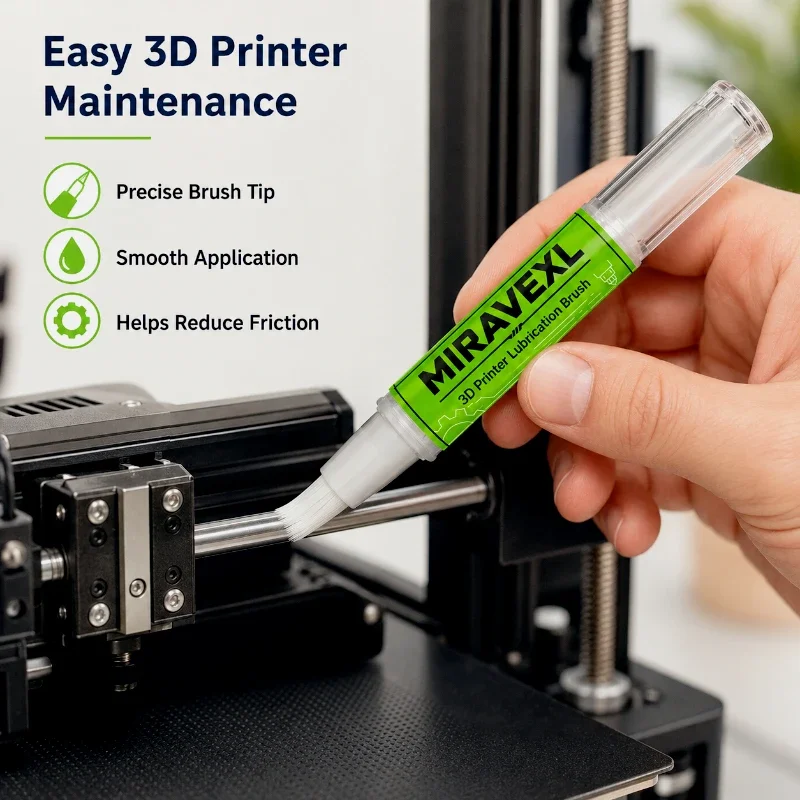 3D-Drucker-Ölstift-Set – Präzisionsapplikator, PTFE-angereichertes Schmiermittel für reibungslose Gleitschienen- und Lagerbewegungen, ISO 100, universell – Detail 3