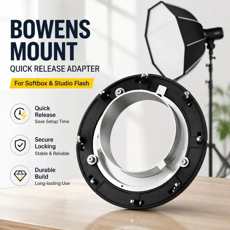 Bowens‑mount Quick‑release Octagonal Softbox for Triopo Lighting‑gear, Speedlite‑compatible Diffuser‑kit with Mount‑adapter