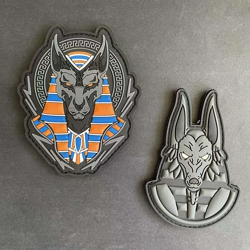 Mythologie Taktischer PVC-Patch mit Klettverschluss Medusa Anubis Baphomet Cthulhu Shiva Gummi-Aufkleber Moral-Rucksack-Abzeichen Leuchtet im Dunkeln – Detail 4