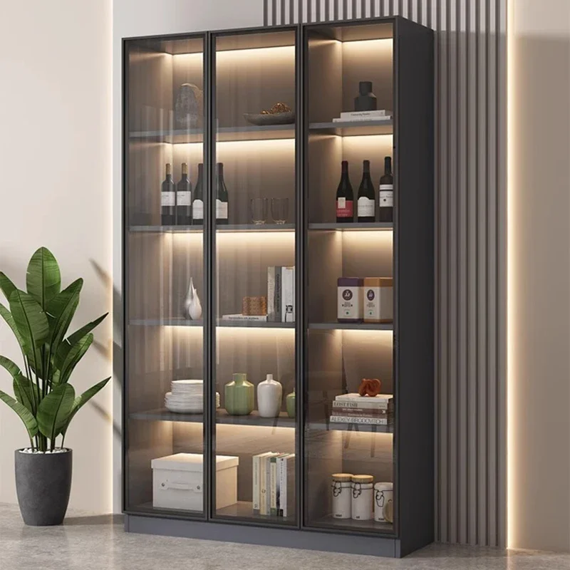 Liquor Display Wine Cabinets Cellar Showcase Glass Counter Wine Cabinet Shelf Corner Vitrina De Cristal Liquor House Furniture