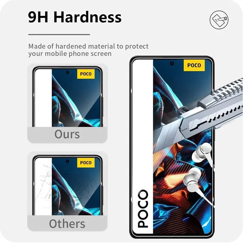 6.67\'\' poco m6 pro glass protector poco x6 pro screen protector for poco x5 pro pelicula poko x5 f5 glass for xiaomi poco f5 pro