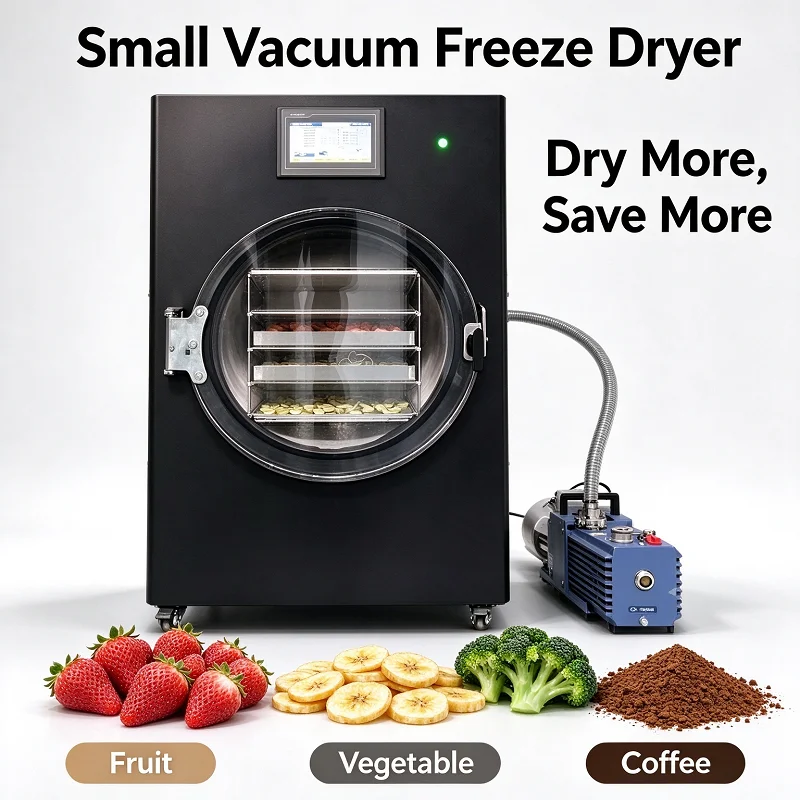 Freeze Dryer Vacuum Machine Lyophilizer with Oil Free Pump Food Dehydrator for Home Fruit Vegetable Meat Candy Snacks