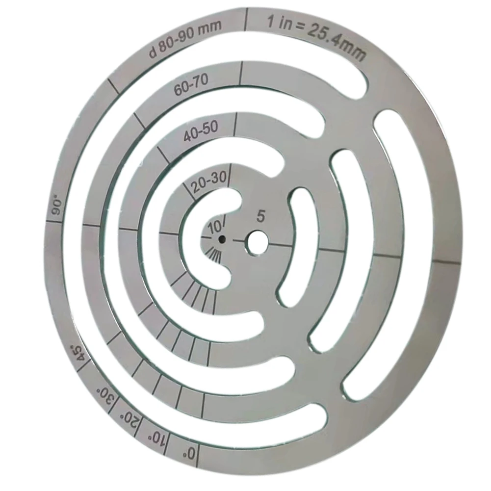 AB51 Leather Cutting Tools Corner Cutting Ruler Metal Concentric Circles Template Round Leather Corner Punch