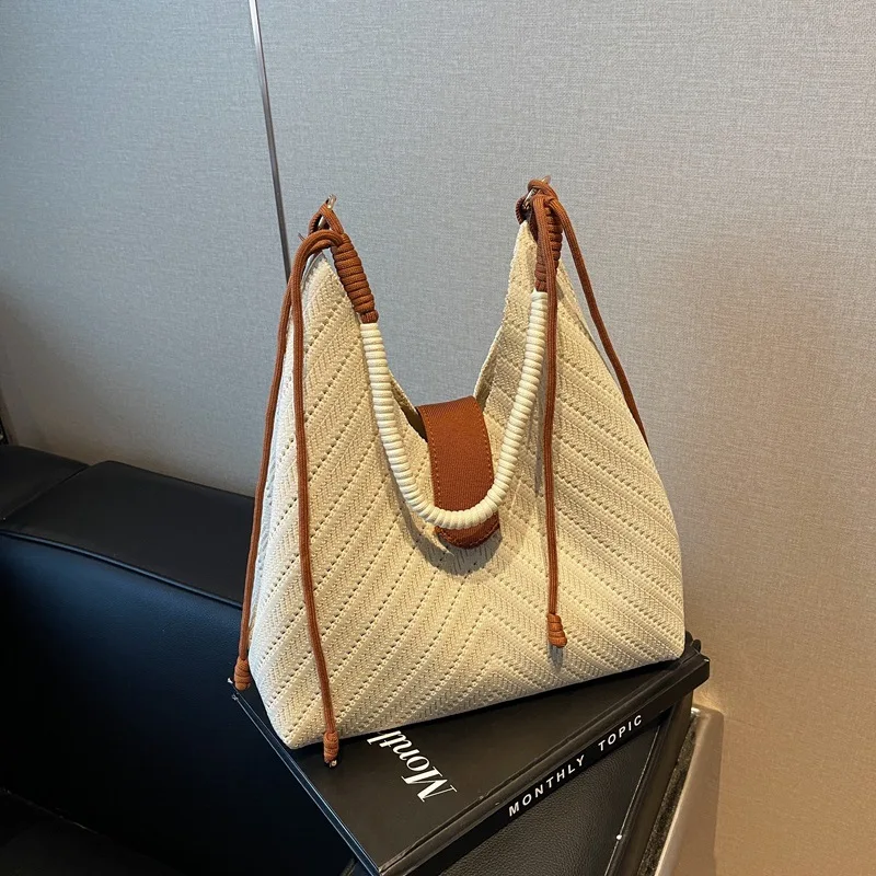 

2025 Womens Casual Color Block Underarm Bag Fashionable Large Tote Shoulder Purse Stylish Spacious Crossbody Bag