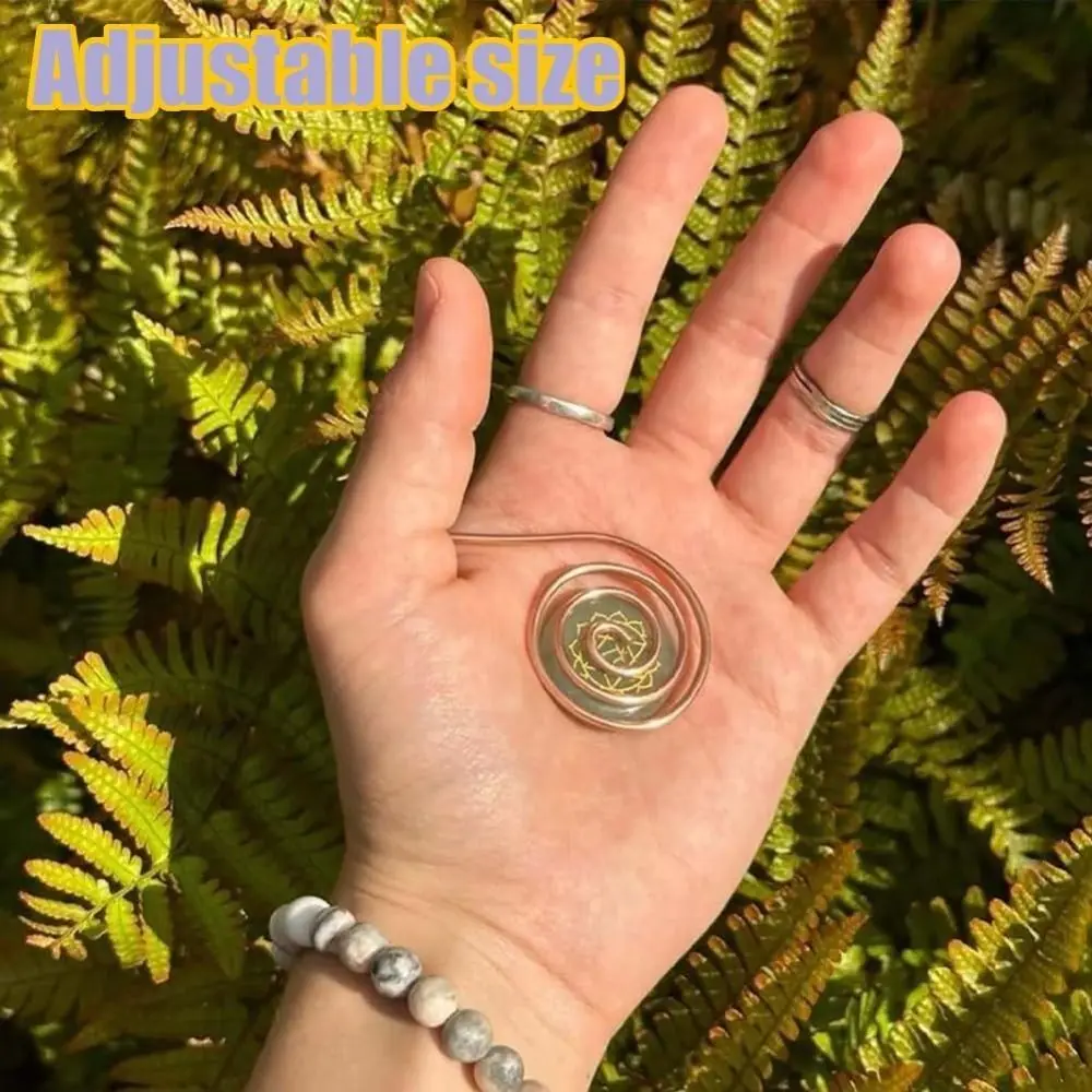 New Palm Ring Reiki Spiral Hand Rings for Meditation Energy Handmade Reiki Cuffs for Crystal Work
