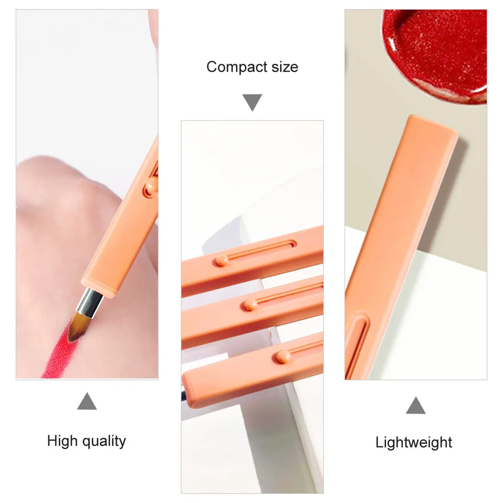 1 pennello per labbra retrattile arancione caldo, applicatore delicato sulla pelle per rossetto preciso e applicazione di trucco in viaggio