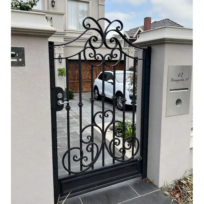 Wrought iron door, hot-selling custom privacy courtyard door, suitable for family courtyard villa outdoor wrought iron door