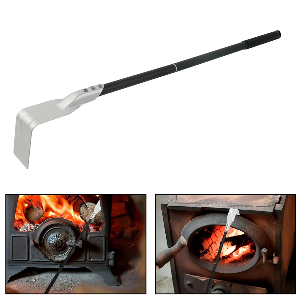 Fireplace Grill Charcoal Scraper with Aluminium Handle for Effective Cleaning of Residual Charcoal and Ash on Cooking Surfaces