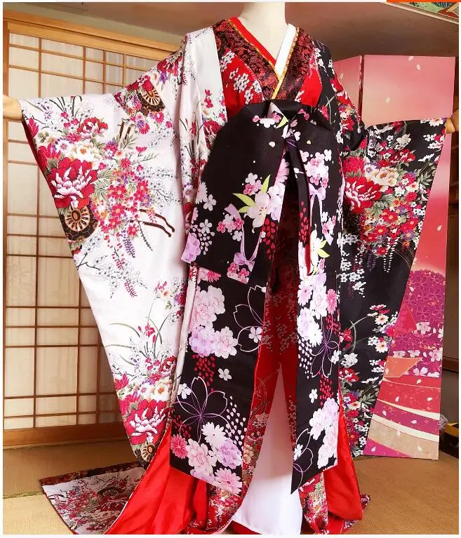 Kimono Geisha Flower Queen Set Japanese Hanfu Ancient Costume