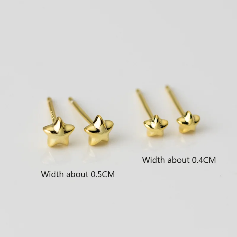 WANTME 925 Sterling Silver Sweet Cute Hollow Star Small Stud Earrings for Women Fashion Chic Simple Romantic Ear Bone Jewelry