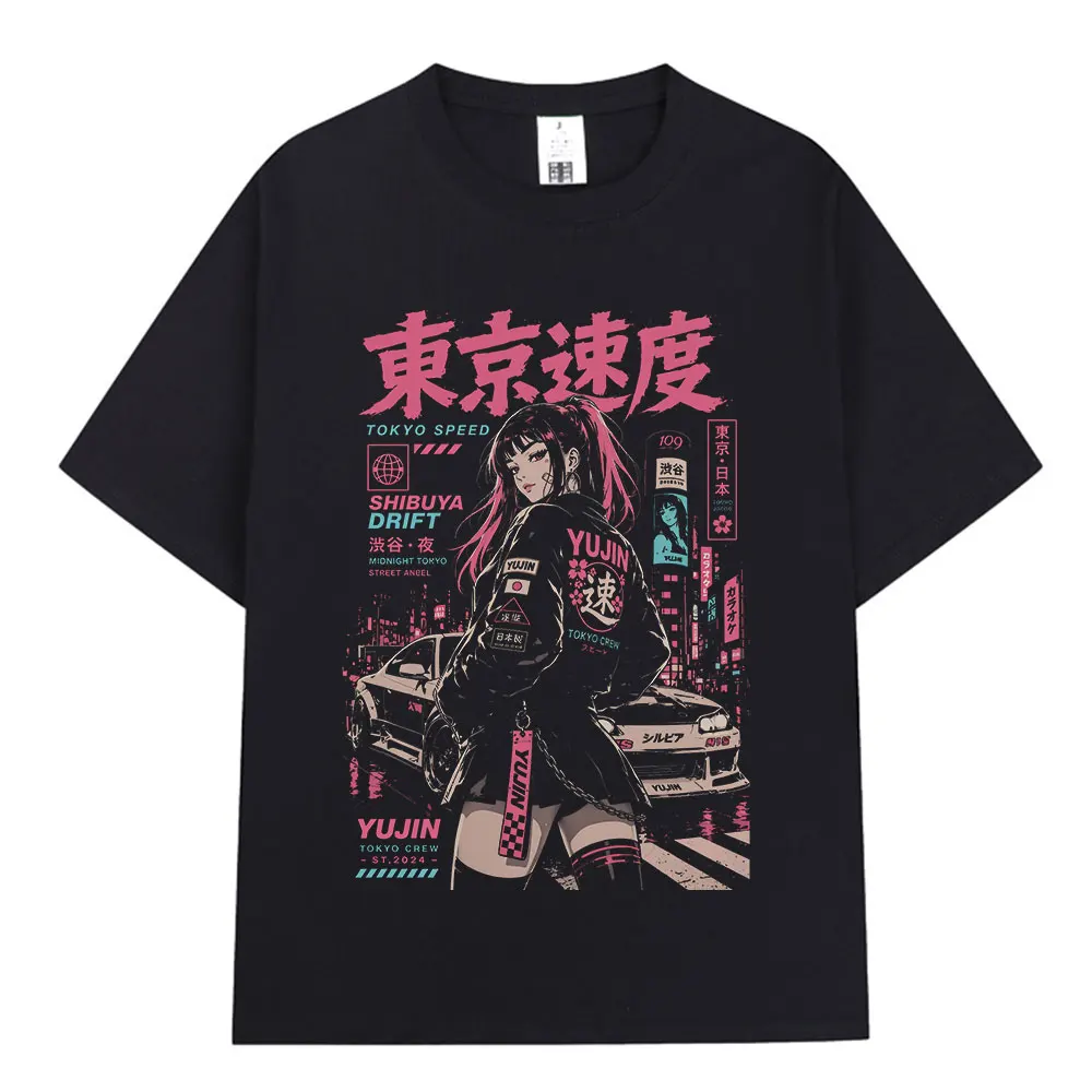 Anime Initial D Drift Shibuya JDM Racing Car T Shirts Men's Women Clothing Fashion Cotton T-shirt Casual Short Sleeves T-Shirts