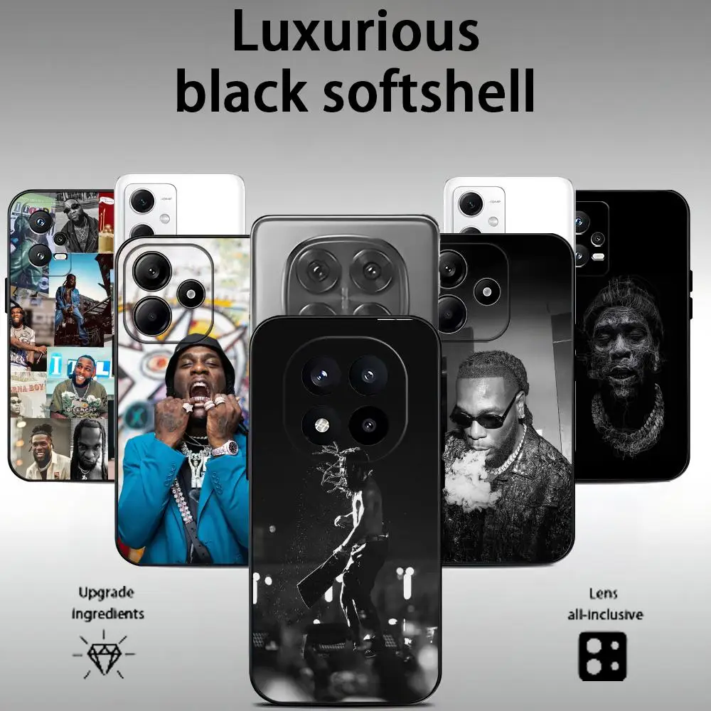 Чехол для телефона Burna Boy для Xiaomi Redmi Note 17 15 14 13 12 11 Pro Plus S 5G 4G, мягкий черный чехол.