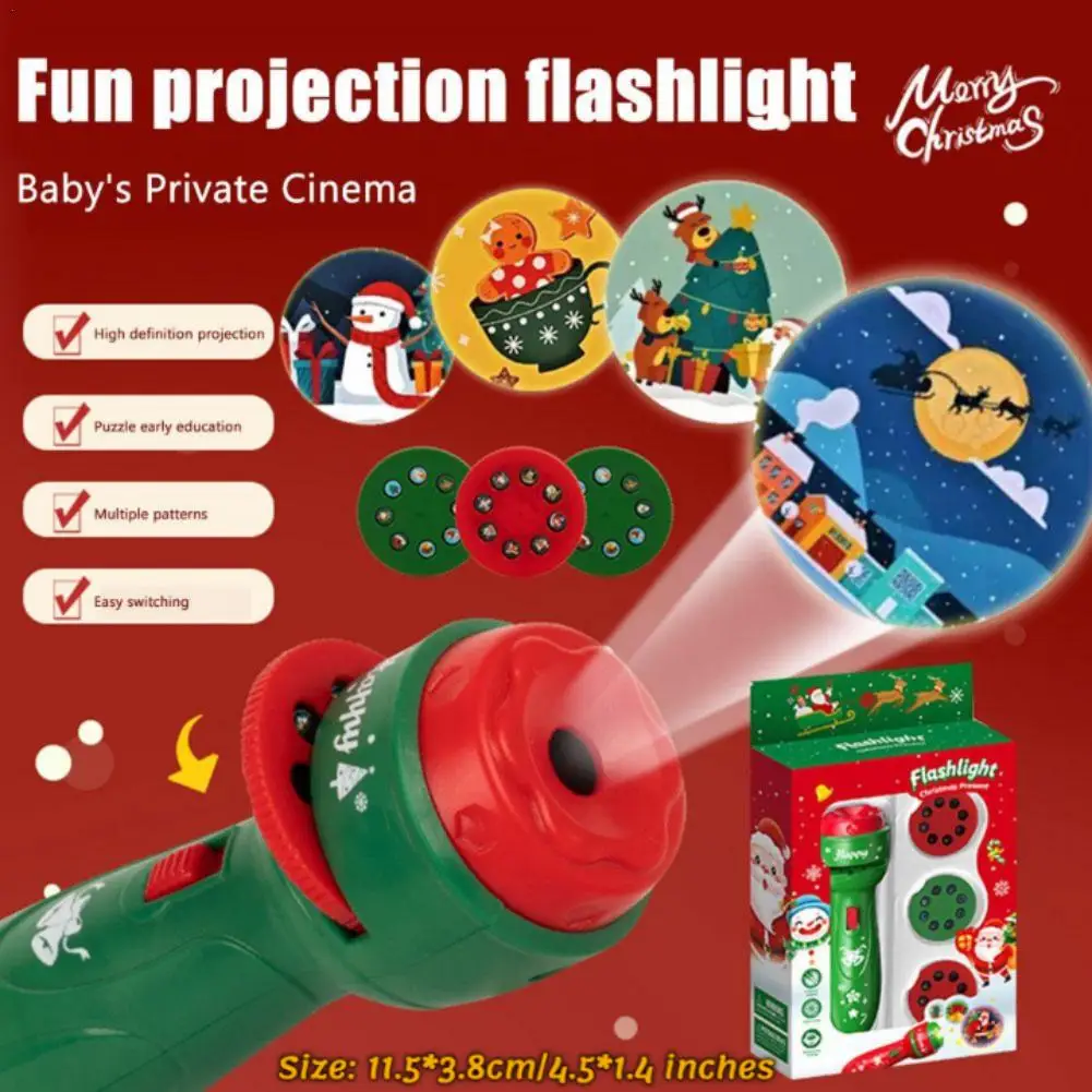 Christmas Flashlight Projector Projector Torch With 24 Patterns For Image Projection Educational Portable Decorative Projector