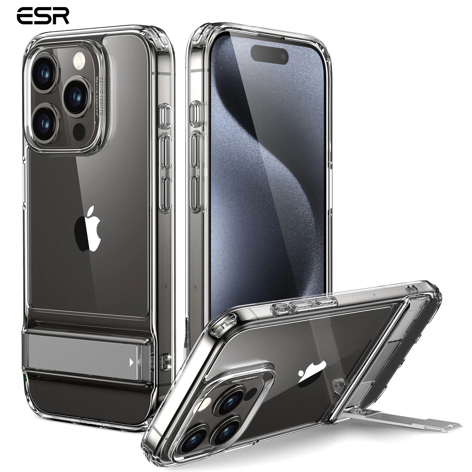 

ESR for iPhone 15 Pro Protective Case for iPhone 15 Pro Max Hybrid Protection Case for iPhone 15 Stand Metal Kickstand Case