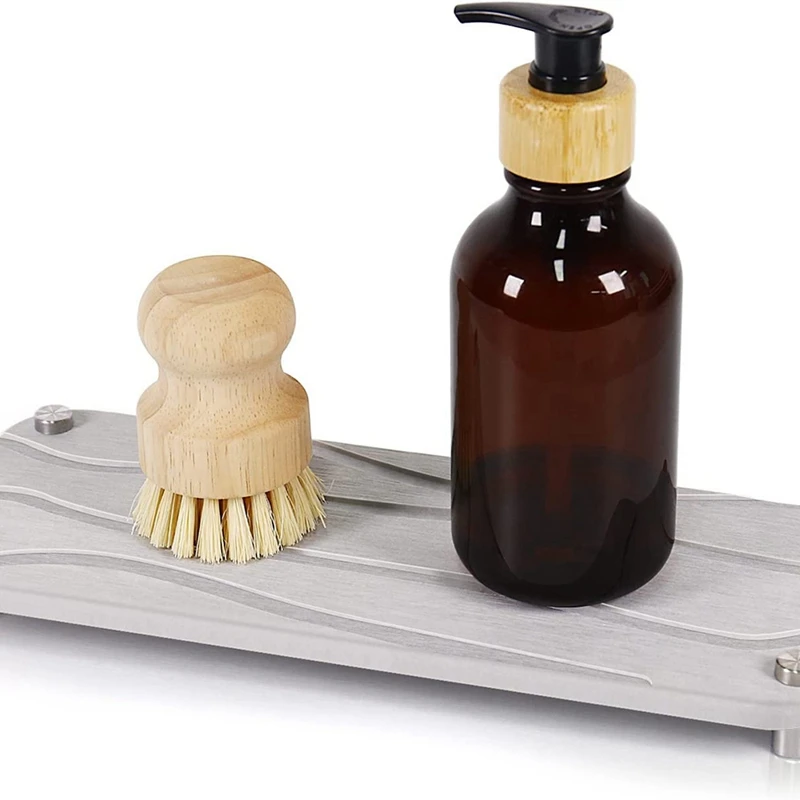 TKOH- Lavandino da bagno Pietra ad asciugatura rapida, Vassoio per lavandino in terra diatomea Porta spazzolino da denti, Ondulato,