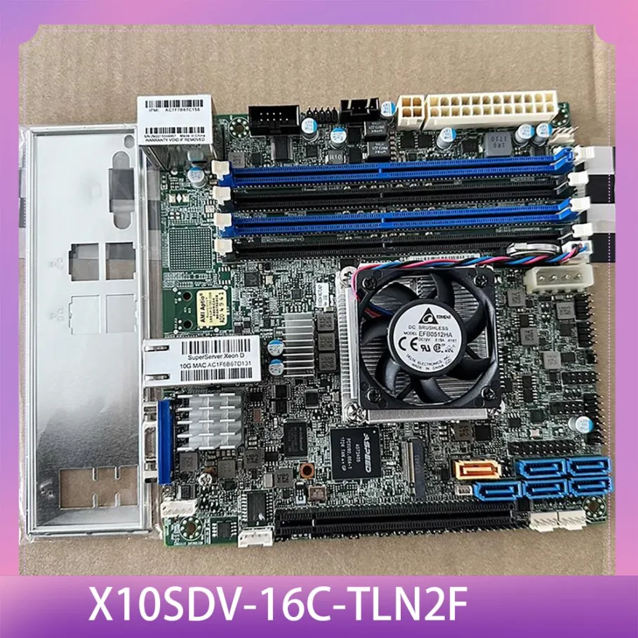 

1 шт. ITX DDR4 128 ГБ XEON D1581 NAS Серверная материнская плата Оригинальная для Supermicro X10SDV-16C-TLN2F