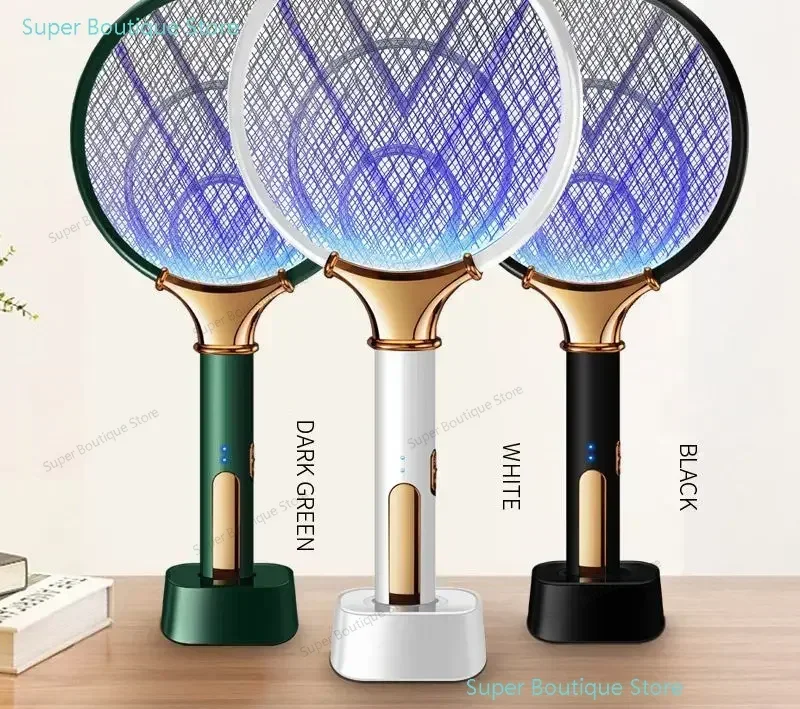 Raqueta antimosquitos 2 en 1, recargable por USB, matamoscas, lámpara, trampa de seducción, herramientas de protección para dormir de bebé, noche de verano