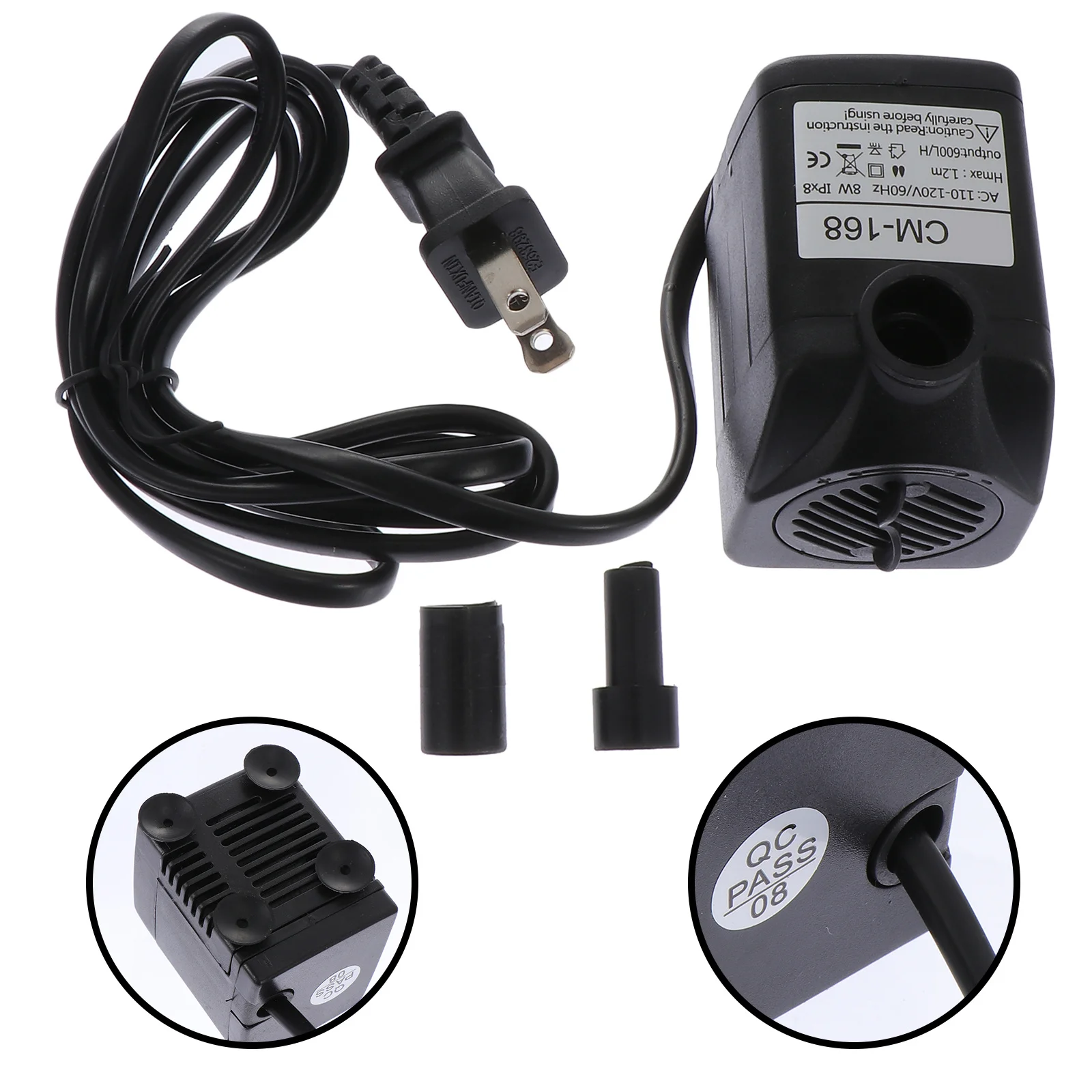 

1Pcs Submersible Pump Aquarium Cleaning Device Waterfall Pump Hydroponic Systems Irrigation Systems Us Plug Black