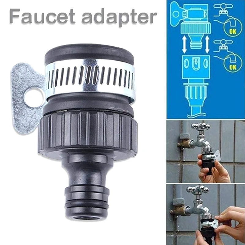 Durable Universal Water Faucet Adapter Plastic Hose Fitting Quick Connect Fitting Tap For Car Washing Garden Irrigation