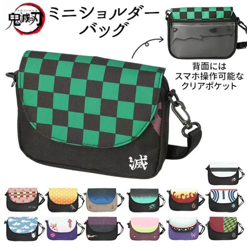 Demon Slayer Anime Canvas Small Bag Boys And Girls Casual Crossbody Mini ShoulderBag Travel Messenger Phone Pouch Storage Bags