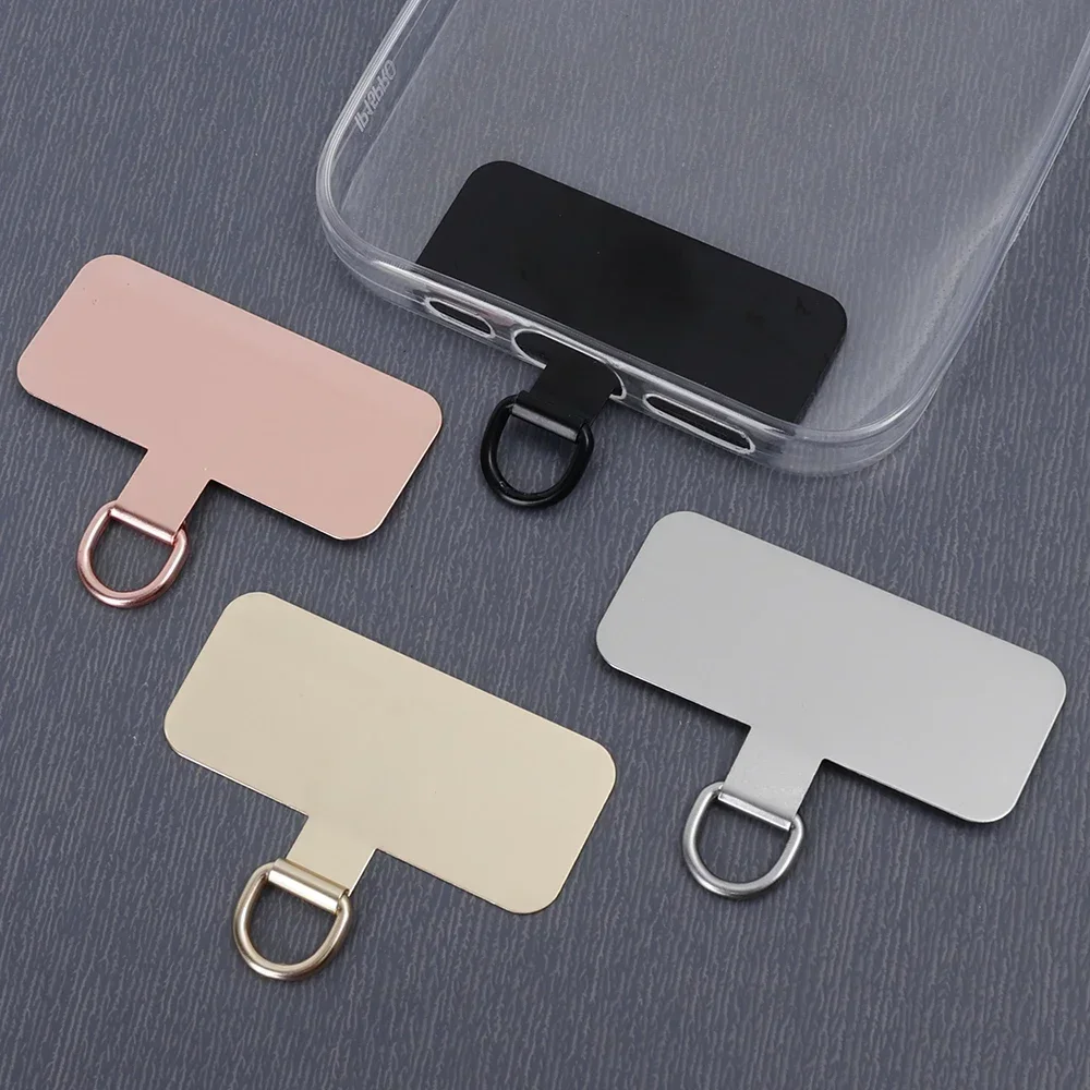 1-3Pcs Sturdy Metal Phone Lanyard Clip Card Luxury Stainless Steel Tether Tab 0.3mm Ultra Thin Cell Phone Hanging Piece Patch