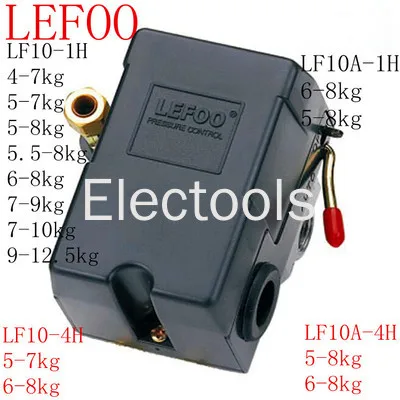 Interruptor de Pressão da Bomba 220v380v do Compressor de ar da Força Lf101h de Lefoo Personalizado Controlador de Pressão do Interruptor de Pressão do ar
