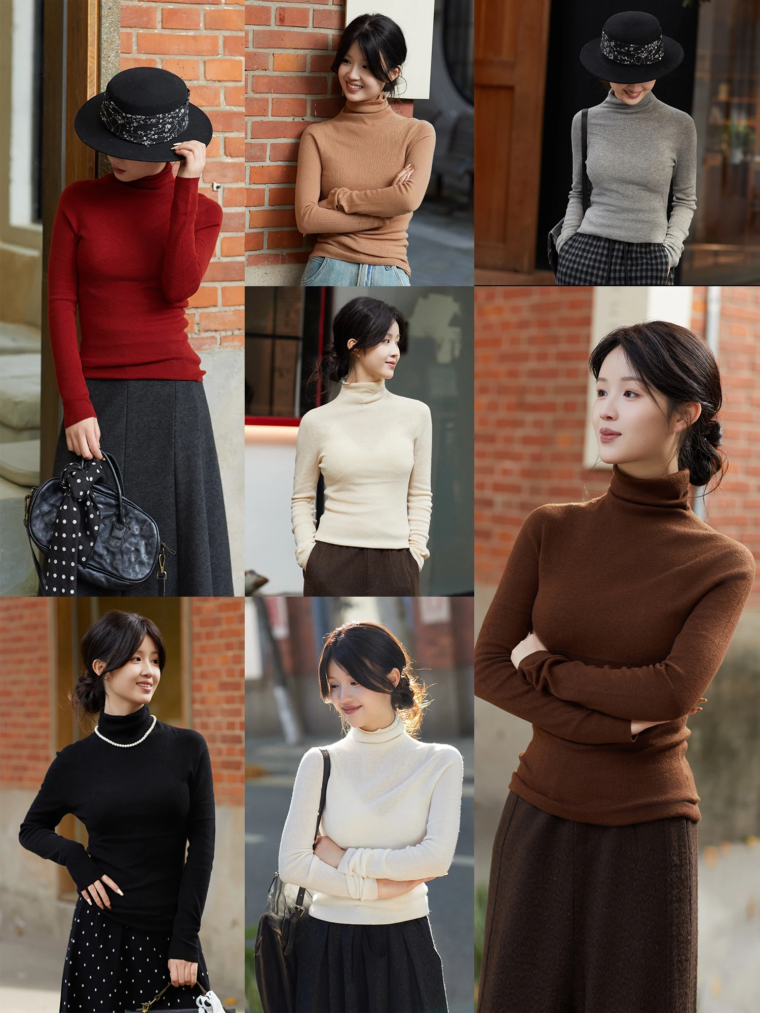 

Женский свитер Camere Blend C2044 из смесовой пряжи Seven Tead Goat Camere, повседневный трикотаж с воротником-стойкой, для ношения под одеждой