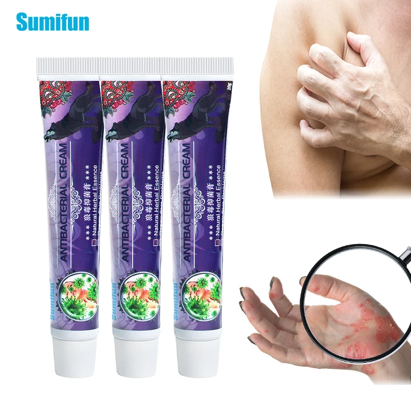 

3Pcs Sumifun Wolf Poison Anti Itching Psoriasis Cream Antibacterial Ointment Eczema Dermatitis Urticaria Herbal Balm Skin Care