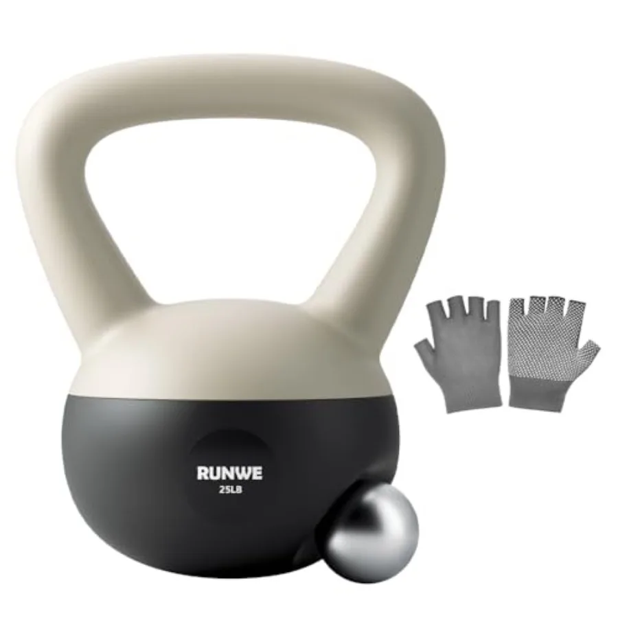 

Мягкая гиря RUNWE с наполнением из песка, 25, 20, 15, 10, 5 фунтов, с мягким боковым уплотнением и амортизирующей основой, безопасная, идеально подходит для мужчин, женщин и начинающих.