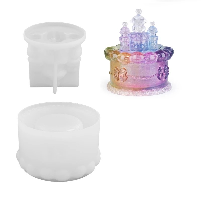 

Epoxy Resin Mold Jewelry Box Molds Cake Castle Storage Container Moulds Dropship