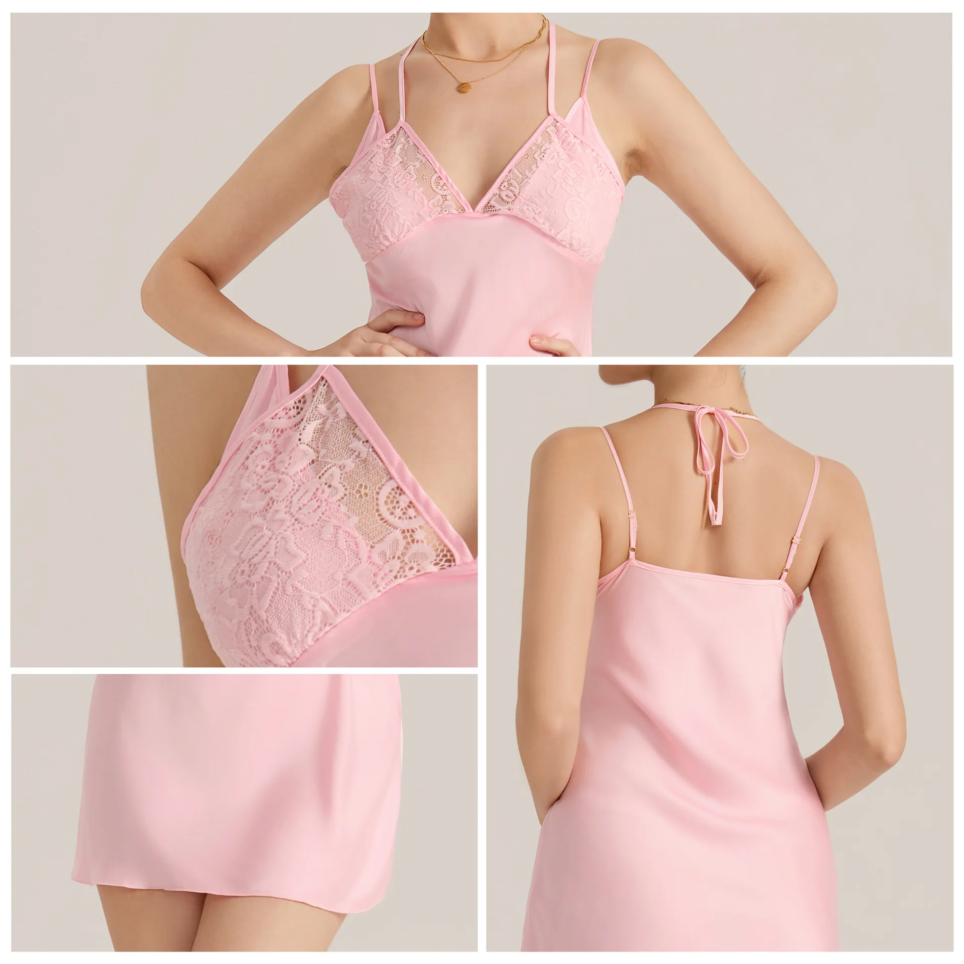 

Сексуальная ночная рубашка с открытой спиной и подтяжками, летняя атласная женская сорочка из ледяного шелка, ночная рубашка, мини-домашняя одежда